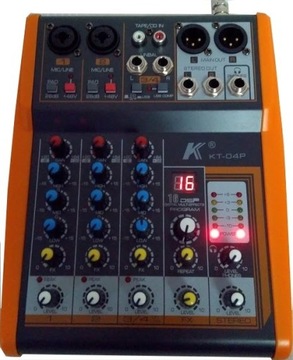 Mikser mixer na 2 mikrofony i 2 instrum. USB Efekt