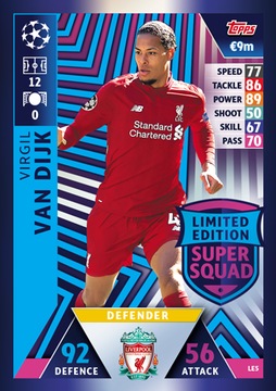 karta Champions league 18/19 2019 limited van dijk