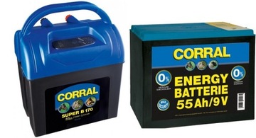 PASTUCH ELEKTRYZATOR CORRAL B170 + BATERIA 9V 55A