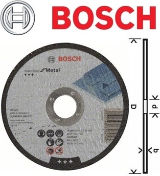 ДИСК BOSCH 125х2,5 КОРУНД ПО МЕТАЛЛУ, 10 шт.