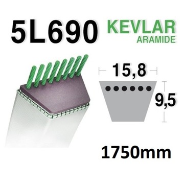 Привод трактора клиновой ремень Mtd 754-04001a 15,8х1750мм 96 107 см вешенка