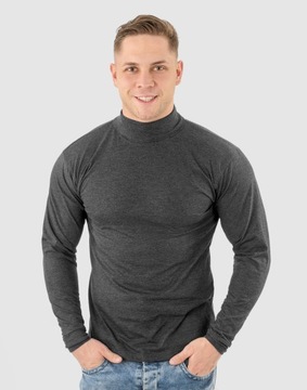 Elegancki Sweter Golf Męski Golfy WXM 3XL antracyt