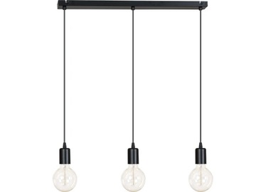 Nowoczesna LAMPA WISZĄCA CHROM MIEDŹ edison 3 x60W