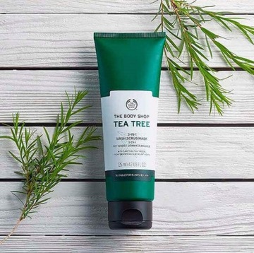 THE BODY SHOP TEA TREE 3-в-1 WASH-SCRUB-MASK Гель-пилинг-маска от прыщей