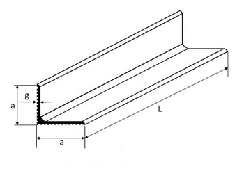 Kątownik aluminiowy ryflowany 30x30x2,5 - 150 cm