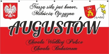 Польский флаг с надписью 600х100см, любая печать, компакт-диск.