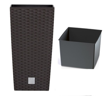 Rattanowa doniczka z wkładem 29x55cm DONICA