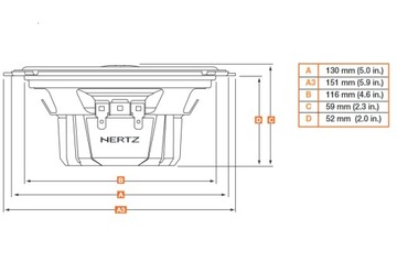 HERTZ DCX 130.3 GŁOŚNIKI SAMOCHODOWE 13cm 40-80W