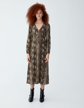 Pull & Bear sukienka ze wzorem wężowym -S/M