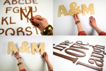 3D деревянные буквы Ваш текст на стене - до 14 см.