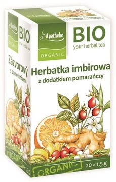 HERBATKA IMBIR POMARAŃCZA BIO 20x1,5G APOTHEKE EKO