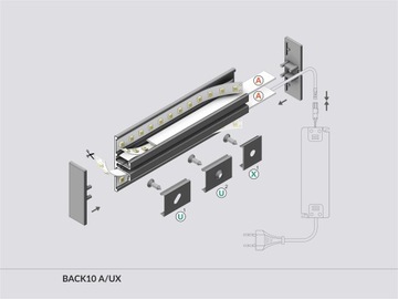 Profil aluminiowy anodowany BACK10 do taśma led