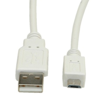 KABEL USB 2.0 PRZEJŚCIÓWKA USB-microUSB 0.8M BIAŁY