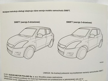 Руководство пользователя Suzuki SWIFT на польском языке, 2010-17 гг.