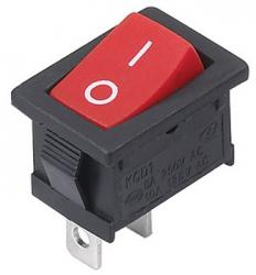 Przełącznik kołyskowy CZERWONY 6A 250V 2pin (0569)