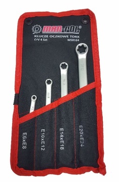 ZESTAW KLUCZE oczkowe TORX E6 - E24 4 szt