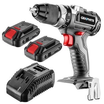 ГРАФИТ Дрель/шуруповерт 18 В 2x2 Ач БЕСЩЕТОЧНАЯ