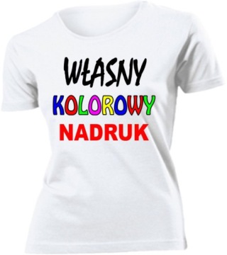 KOSZULKA Z WŁASNYM NADRUKIEM DAMSKA BIAŁA roz XS