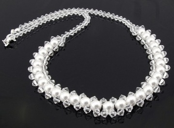 ARSYLION komplet z kryształkami crystal i perłami