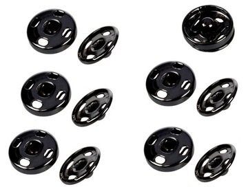 ZATRZASKI do PRZYSZYCIA 18,9mm / 19mm CZARNE KOMPLET 6 par |7