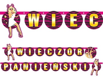 BANER NA WIECZÓR PANIEŃSKI Napis Girlanda 200cm