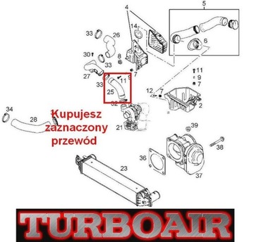 CHEVROLET CAPTIVA 2,0 D PŘÍVOD TRUBKA WAZ TURBO INTERCOOLER