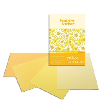 Blok papier kolorowy Deco A4/170g Happy Col YELLOW