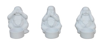 ŚWIECZNIK tea light BUDDA biały wys. 10cm KOMPLET