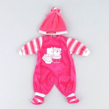BABY DOLL CLOTHES BORN комбинезон КОМБИНЕЗОН РОЗОВЫЙ белый TEDDY BEAR 83