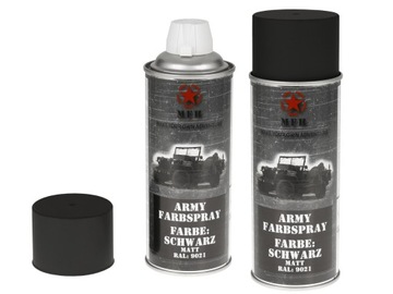 Farba w sprayu wojskowa 400ml MFH NATO Spray BLACK CZARNA MAT