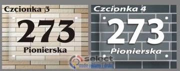 АДРЕСНАЯ ТАБЛИЧКА НОМЕР ДОМА 40х35 из ПРОСТАВКИ ПЛЕКСИ 5мм.