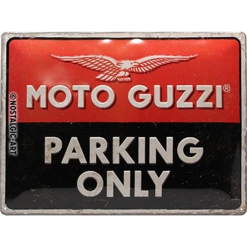Вывеска MOTO GUZZI PARKING ONLY, листовой металл, 30x40
