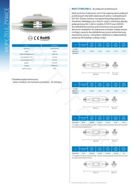 mufa kablowa żywiczna 5x1,5 10mm2 20kV/mm zestaw A1 0410
