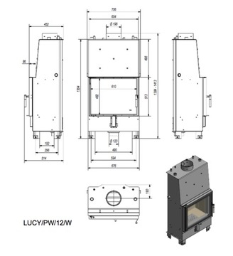 Каминная топка с водяной рубашкой Lucy 12 Set