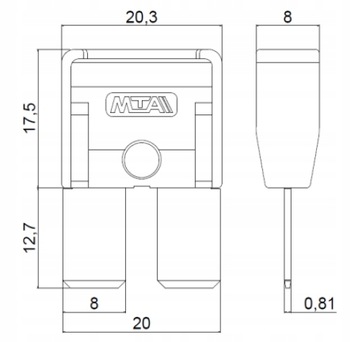 ПЛАСТИНКА ПРЕДОХРАНИТЕЛЯ MTA M8COMPACT ALFA FIAT 60A