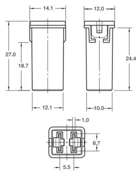 BEZPIECZNIK KOSTKOWY ZENSKI JAPVAL 14 MM MINI 30A