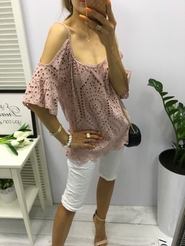 ITALY BOHO STYLE _ BLUZKA RIMINI RÓŻ HAFTY S-L %%%