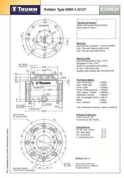 Гидравлический ротатор THUMM Type 606H1 для экскаватора