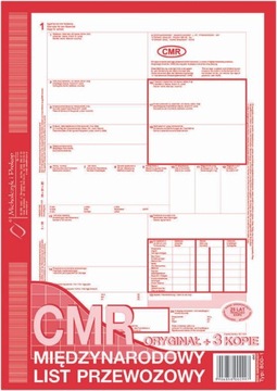 CMR międzynarodowy list przewozowy oryginał + 3 kopie A4 80 kartek 800-1