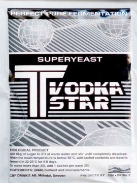 Drożdże gorzelnicze T Vodka Star bimber Promocja!