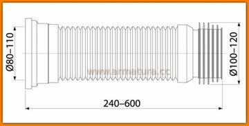ГИБКИЕ ТРУБКИ ГАРМОНИКА для унитаза AlcaPLAST A97