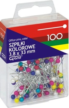 Szpilki kolorowe GRAND 33 mm 100 szt