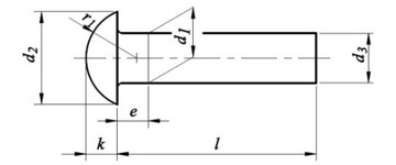 4x12 Nit nity stalowe łeb kulisty DIN 660 50szt.