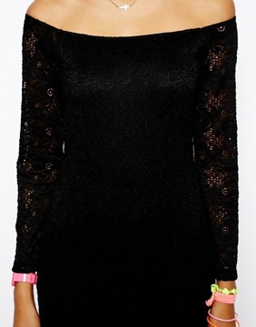 MOTEL mini czarna koronkowa sukienka bodycon L