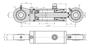 ГИДРАВЛИЧЕСКИЙ ЦИЛИНДР СМТ-2 40x20x64 L=223