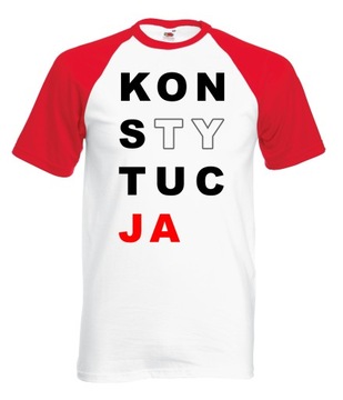Koszulka męska KONSTYTUCJA czerwone rękawy S/3XL