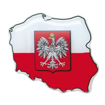 NAKLEJKA 3D EMBLEMAT KONTUR POLSKI GODŁO 1/04021