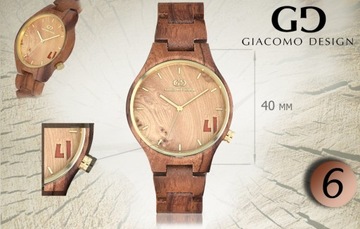 Giacomo Design GD08 женские деревянные часы УЗОРЫ