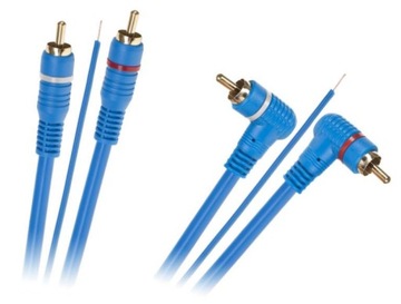 KABEL PRZEWÓD SYGNAŁOWY KĄTOWO PROSTY 2 X RCA - 2 X RCA ŻYŁA 5 m