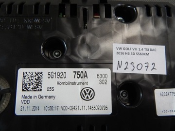 VW GOLF VII 1.4 TSI СЧЕТЧИК 5G1920750A